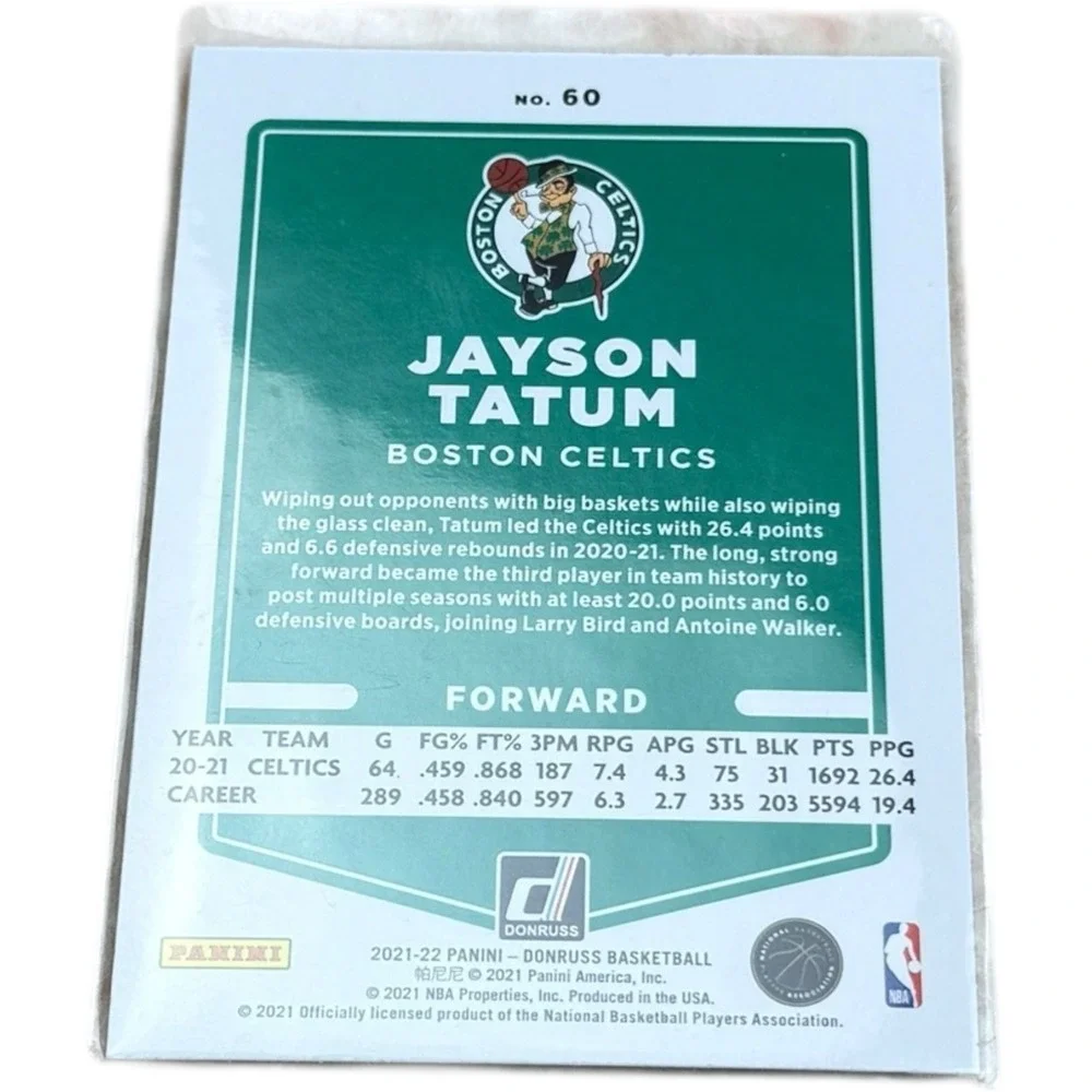 2021-22 Panini Donruss Basketball Jayson Tatum‎ SSP Green Laser #60